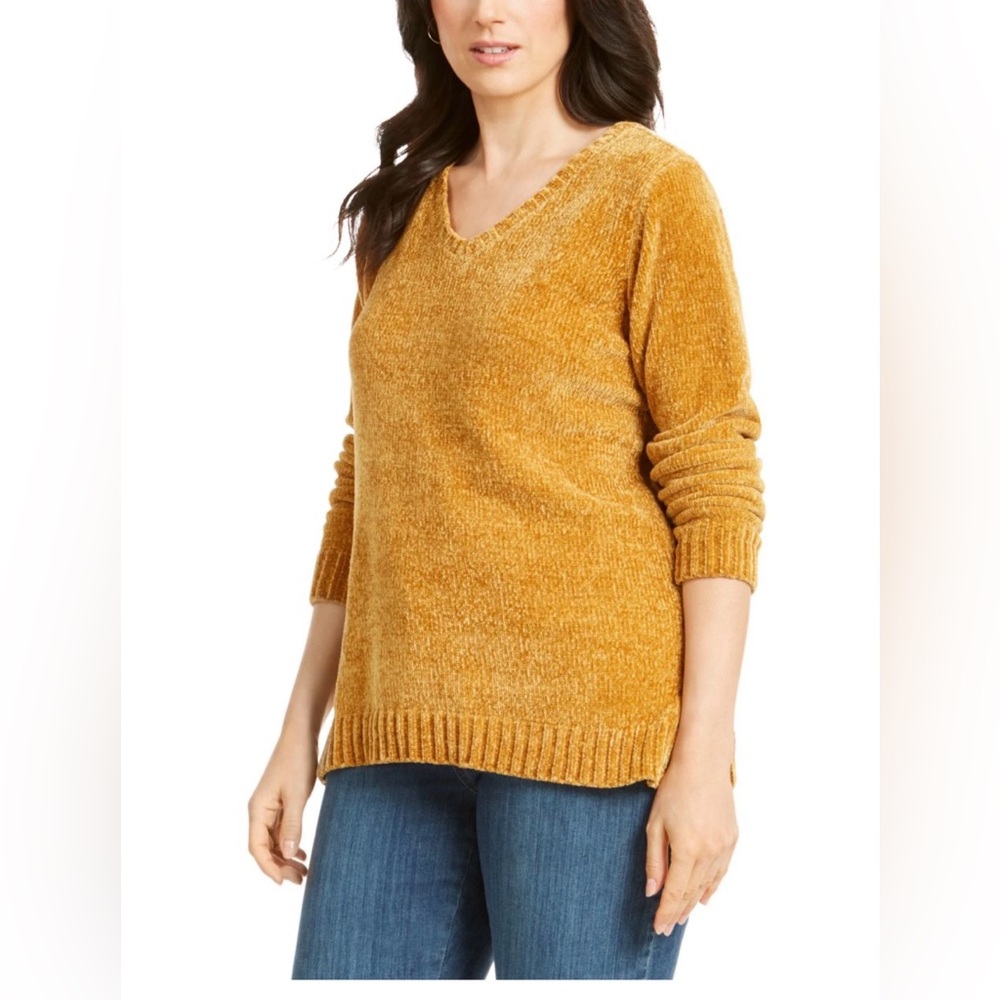 Karen Scott Knit Sweater Women’s Size Large Golden Chenille Soft NWT - Picture 2 of 8